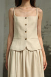 INTO THE EAST 2025 Autumn/Winter Ivory White Textured Camisole/Loose Skirt ITE-E1DGAW099IY20TP-XYB Camisole
